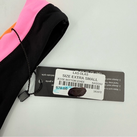 ONEONE Swimwear Jesse Swim Cheeky Bikini Bottom in Nassau Colorblock Black XS - Picture 7 of 13